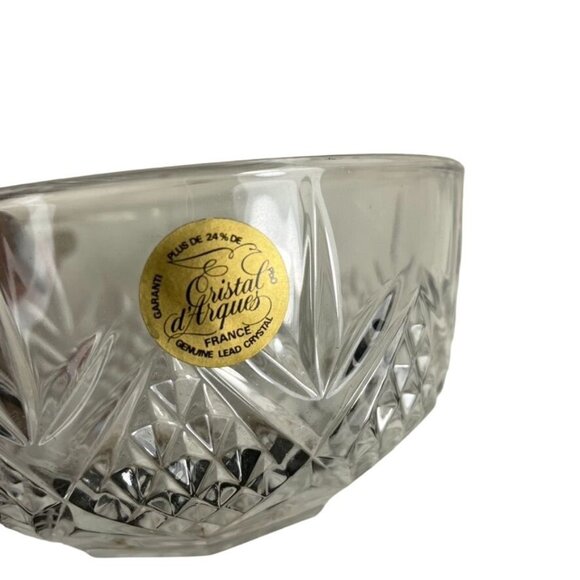 Cristal D Arques France 24 Percent Lead Crystal Candy Trinket Dish w Lid - Picture 3 of 4